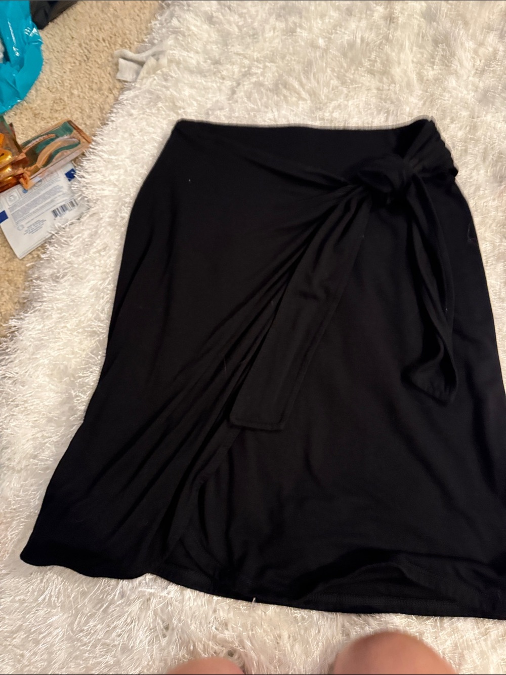 Cynthia Rowley Black Wrap Tie Mini Skirt